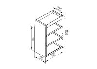 Alu Regalsystem 70x110x32/42cm (BxHxT)