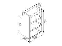 Alu Regalsystem 70x110x32/42cm (BxHxT)