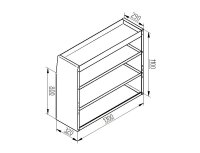 Alu Regalsystem 130x110x32/42cm (BxHxT)