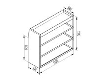 Alu Regalsystem 130x110x32/42cm (BxHxT)