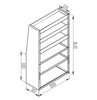 Alu Regalsystem 100x167x32/42cm (BxHxT)