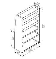 Alu Regalsystem 100x167x32/42cm (BxHxT)