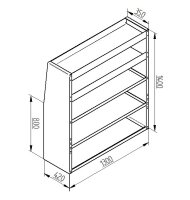 Alu Regalsystem 130x140x32/42cm (BxHxT)