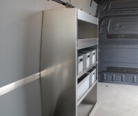 Alu Regalsystem 130x167x32/42cm (BxHxT)