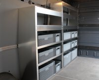 Alu Regalsystem 130x167x32/42cm (BxHxT)