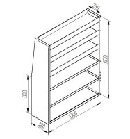 Alu Regalsystem 130x167x32/42cm (BxHxT)