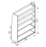 Alu Regalsystem 130x167x32/42cm (BxHxT)