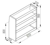 Regalsystem Bulli 125x110x25cm (BxHxT)
