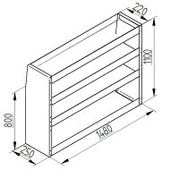 Regalsystem Bulli 148x110x25cm (BxHxT)
