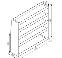 Regalsystem Bulli 148x140x25cm (BxHxT)