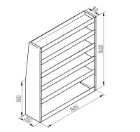 Regalsystem Bulli 148x168x25cm (BxHxT)