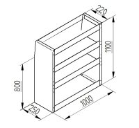 Regalsystem Bulli 100x110x25cm (BxHxT)