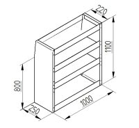 Regalsystem Bulli 100x110x25cm (BxHxT)