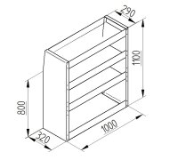 Regalsystem Bulli 100x110x32cm (BxHxT)