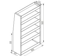 Regalsystem Bulli 100x168x32cm (BxHxT)