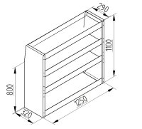 Regalsystem Bulli 125x110x32cm (BxHxT)