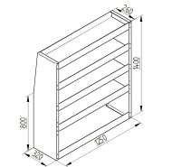 Regalsystem Bulli 125x140x32cm (BxHxT)