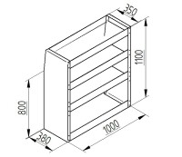 Regalsystem Bulli 100x110x38cm (BxHxT)