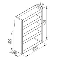 Regalsystem Bulli 100x140x38cm (BxHxT)