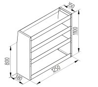 Regalsystem Bulli 125x110x38cm (BxHxT)