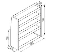 Regalsystem Bulli 125x140x38cm (BxHxT)
