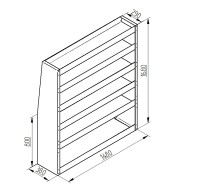 Regalsystem Bulli 148x168x38cm (BxHxT)