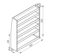 Regalsystem Bulli 148x168x38cm (BxHxT)