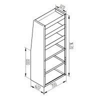 Regalsystem Kombi 70x167x42cm (BxHxT)